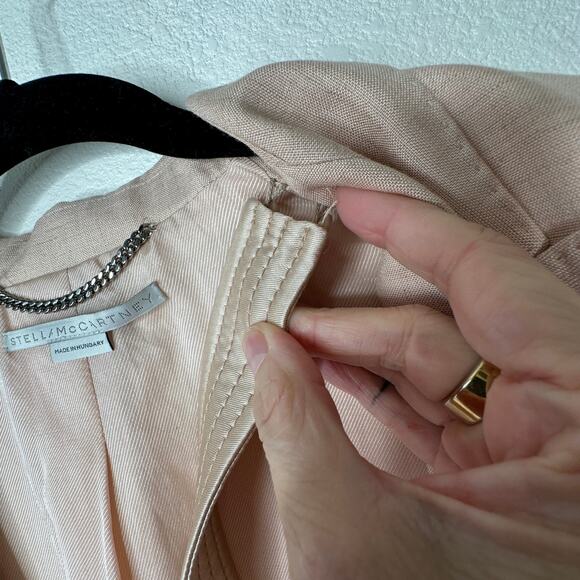 Stella McCartney Light Peach Front Button Viscose Linen Blazer Jacket 42 - Picture 7 of 14